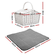 Load image into Gallery viewer, Alfresco 2 Person Picnic Basket Set Insulated Blanket Bag