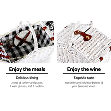 Load image into Gallery viewer, Alfresco 2 Person Picnic Basket Set Insulated Blanket Bag