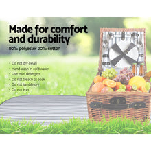 Load image into Gallery viewer, Alfresco� 2 Person Picnic Basket Set Vintage Outdoor Baskets Insulated Blanket