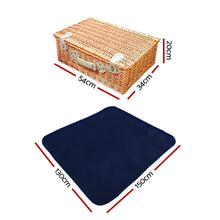Load image into Gallery viewer, Alfresco 4 Person Picnic Basket Set Insulated Blanket