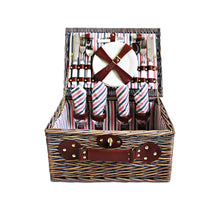 Load image into Gallery viewer, Alfresco 4 Person Picnic Basket Set Insulated Blanket Bag