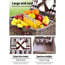 Load image into Gallery viewer, Alfresco 4 Person Picnic Basket Set Insulated Blanket Bag