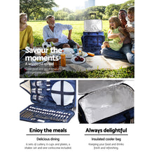 Load image into Gallery viewer, Alfresco 6 Person Picnic Basket Set Bag Wheels Insulated Trolley