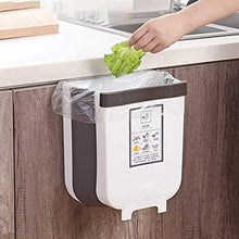 Load image into Gallery viewer, Hanging Trash Can Collapsible Small Garbage Waste Bin for Kitchen Cabinet Door (White)