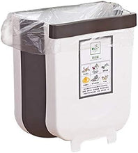 Load image into Gallery viewer, Hanging Trash Can Collapsible Small Garbage Waste Bin for Kitchen Cabinet Door (White)