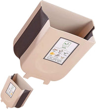 Load image into Gallery viewer, Hanging Trash Can Collapsible Small Garbage Waste Bin for Kitchen Cabinet Door (Beige)