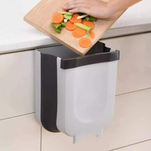Load image into Gallery viewer, Hanging Trash Can Collapsible Small Garbage Waste Bin for Kitchen Cabinet Door (Grey)