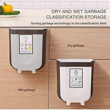 Load image into Gallery viewer, Hanging Trash Can Collapsible Small Garbage Waste Bin for Kitchen Cabinet Door (Grey)