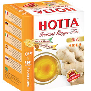 HOTTA INSTANT GINGER TEA WITH HONEY 14G X 10 SACHETS