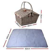 Load image into Gallery viewer, Alfresco 4 Person Picnic Basket Set Baskets Insulated Blanket Bag
