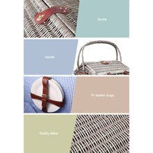 Load image into Gallery viewer, Alfresco 4 Person Picnic Basket Set Baskets Insulated Blanket Bag
