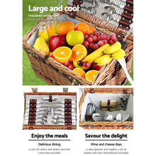 Load image into Gallery viewer, Alfresco 4 Person Picnic Basket Set Storage Blanket
