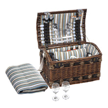 Load image into Gallery viewer, Alfresco 4 Person Picnic Basket Set Insulated Storage Blanket
