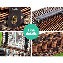 Load image into Gallery viewer, Alfresco 4 Person Picnic Basket Set Insulated Storage Blanket
