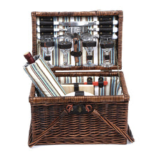 Load image into Gallery viewer, Alfresco 4 Person Picnic Basket Set Folding Insulated bag
