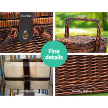 Load image into Gallery viewer, Alfresco 4 Person Picnic Basket Set Folding Insulated bag

