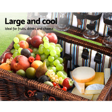 Load image into Gallery viewer, Alfresco 4 Person Picnic Basket Set Folding Insulated bag
