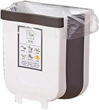 Load image into Gallery viewer, Hanging Trash Can Collapsible Small Garbage Waste Bin for Kitchen Cabinet Door (White)
