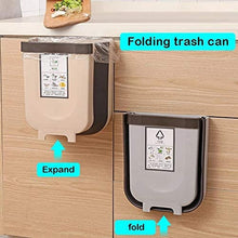 Load image into Gallery viewer, Hanging Trash Can Collapsible Small Garbage Waste Bin for Kitchen Cabinet Door (Grey)
